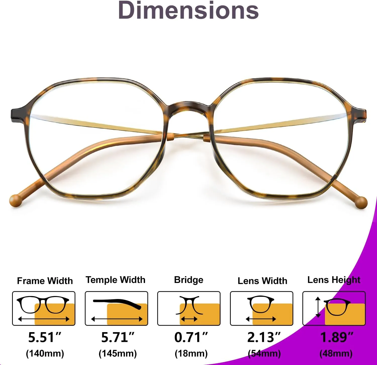 VISOONE Lightweight TR90 Blue Light Blocking Glasses Frame with Anti Glare Eye Protection for Women and Men RANE