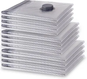 VMstr Travel Vacuum Storage Bags, 12 Pack Compression Bags for Luggage and Suitcase Packing, Carry-on Travel Size Bags