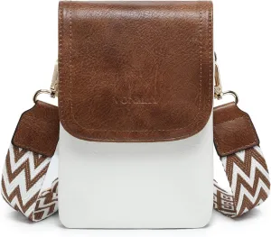 VONMAY Vegan Leather Small Crossbody Bags for Women, 3 Compartment Cell Phone Wallet Purses with Adjustable Guitar Strap