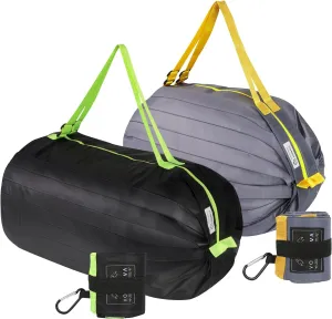 VonNova Pocket Size Duffle Bag for Travel, Reusable Foldable Duffel Bags - Perfect for Travel & Laundry, Collapsible Duffle Bag Travel, Pack of 2, (Black and Grey)