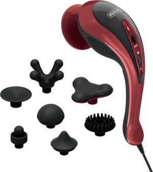 Wahl Clipper Deluxe Heated Therapy Corded Handheld Rotary Massage Kit, 8 Unique Attachments for Back, Neck, Leg, Hand Massage, FSA Eligible, Model 4344