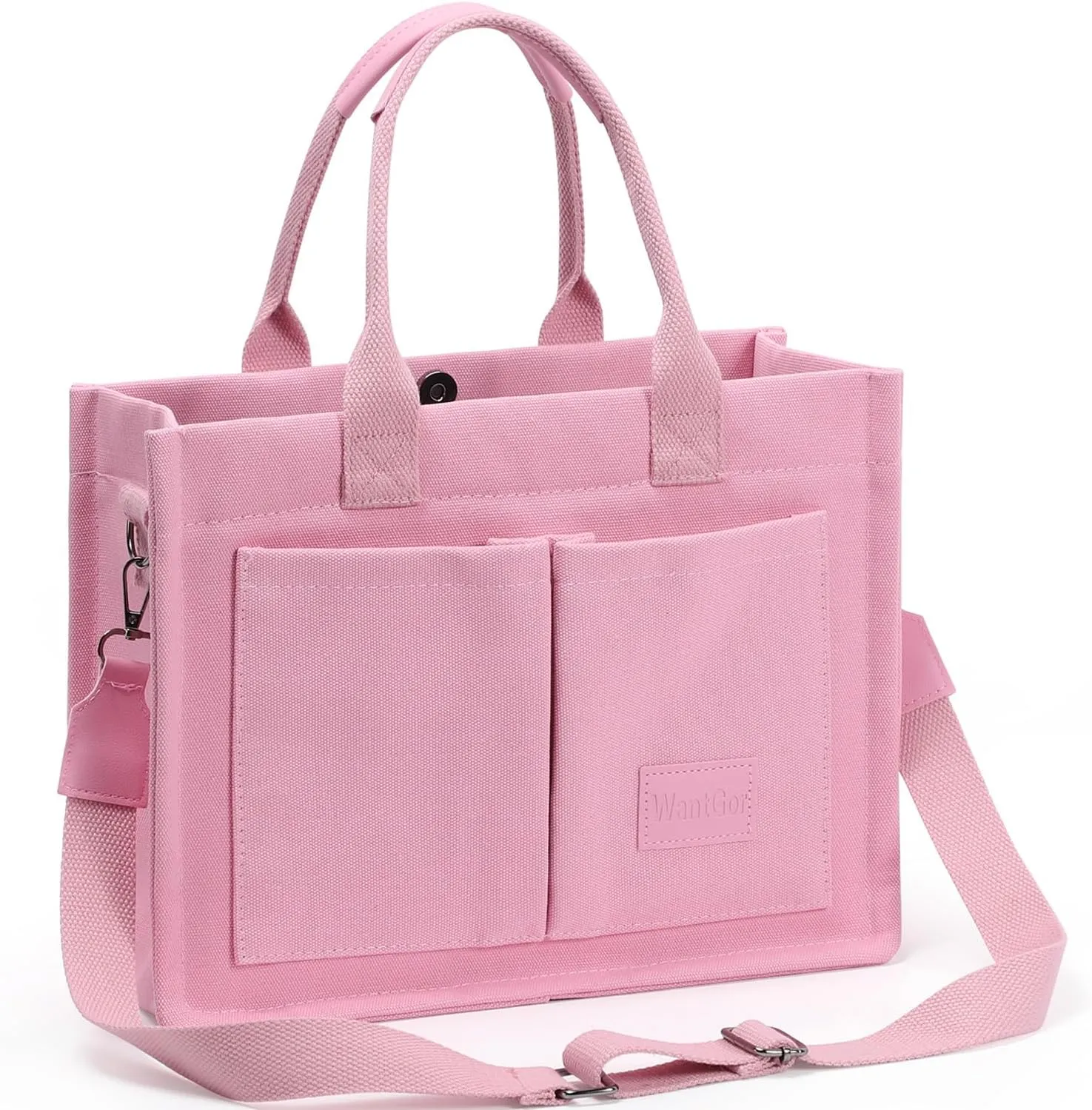 WantGor Tote Bag for Women, Canvas Crossbody Bags Shoulder Handbag Work Laptop Purse Messenger Hobo Satchel with Multi-pocket