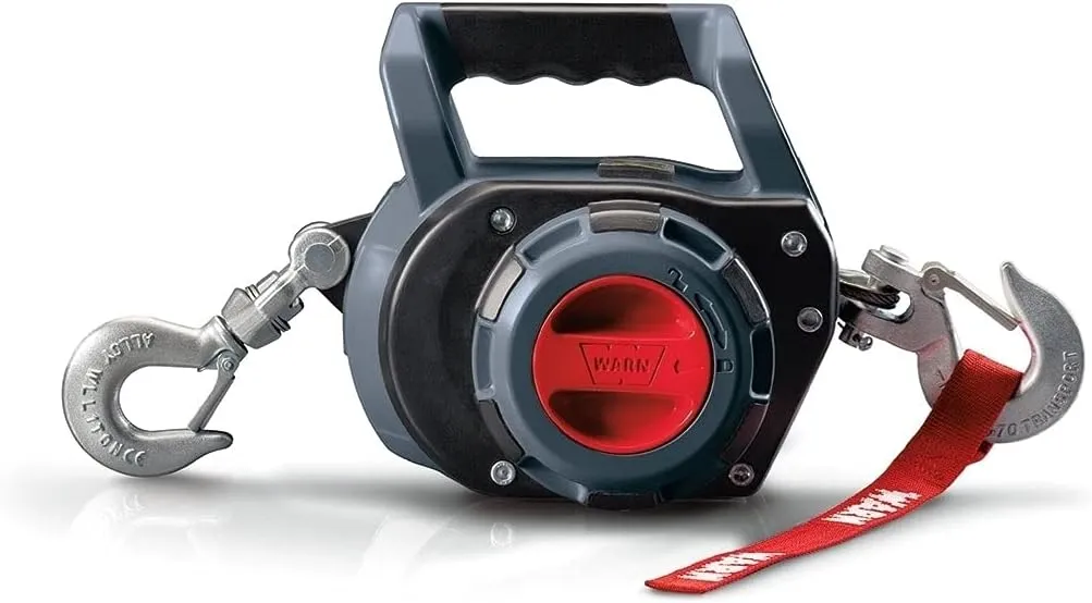 WARN 101570 Handheld Portable Drill Winch with 40 Foot Steel Wire Rope: 750 lb Pulling Capacity , Gray
