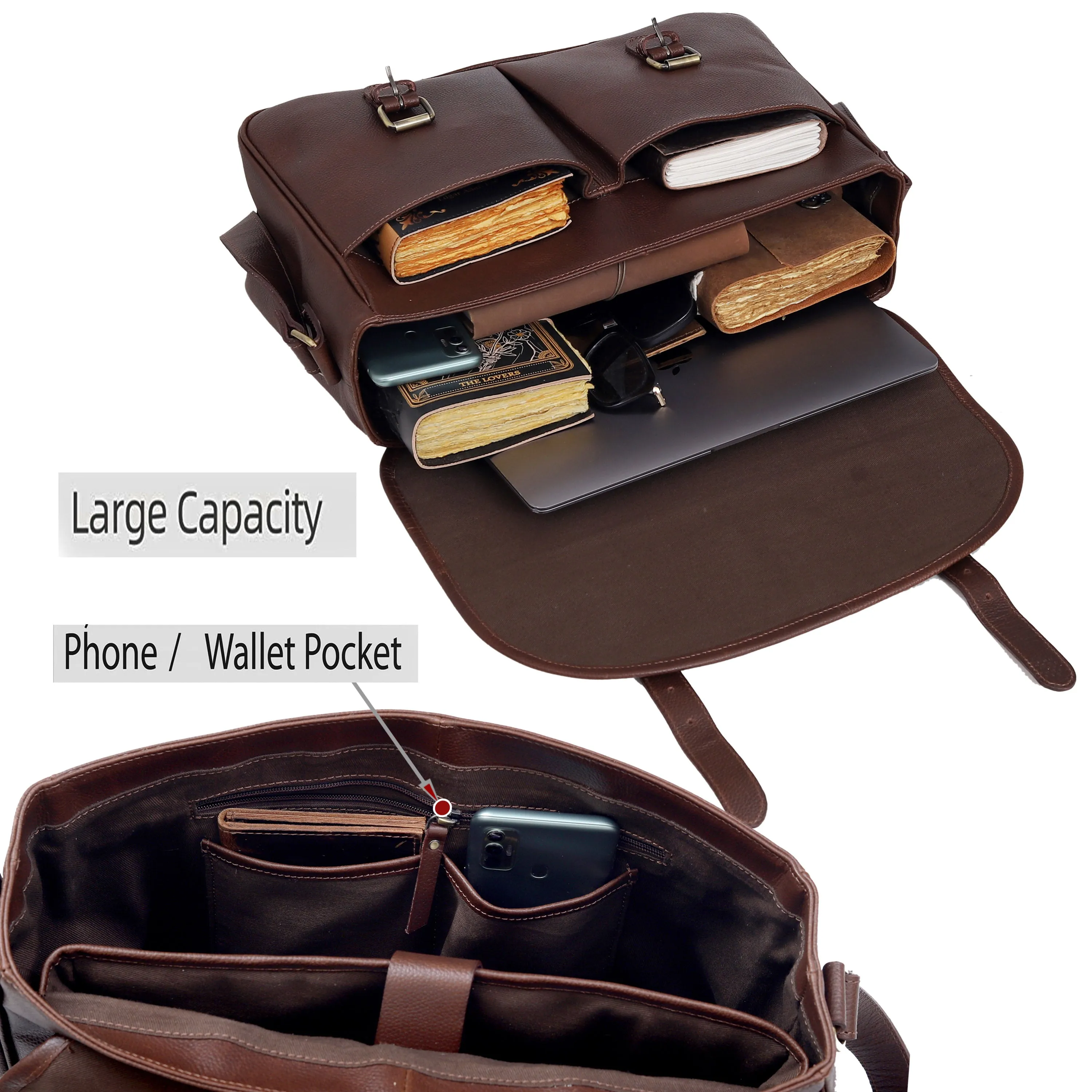 WASHINGTON LEATHER MESSENGER BAG