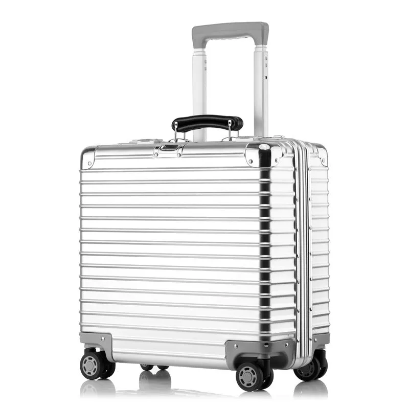 Waterproof Aluminum Frame Password Protected 18 inch Universal Roller Luggage (Multiple Colors)