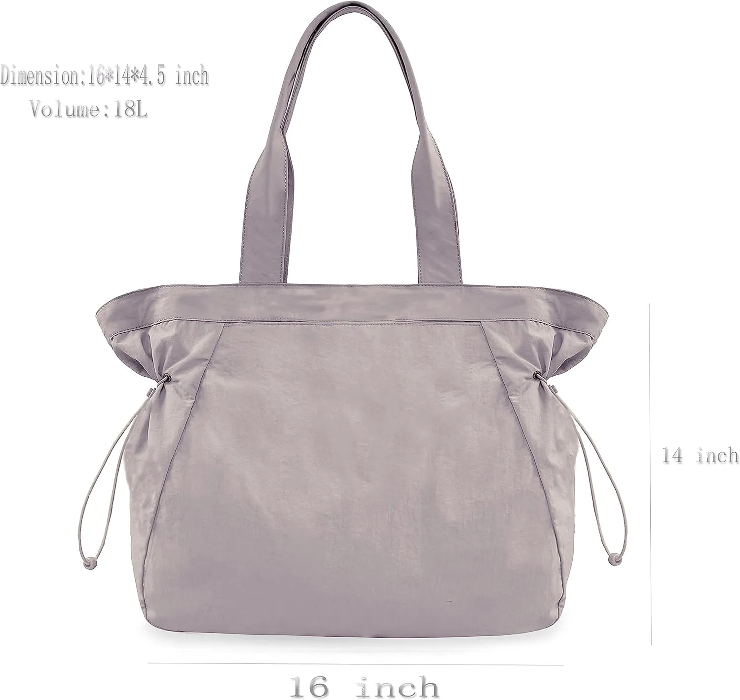 Waterproof Side-Cinch Shopper Bags Travel Tote Bags for women Shoulder Bag for Shopping Workout Beach 18L
