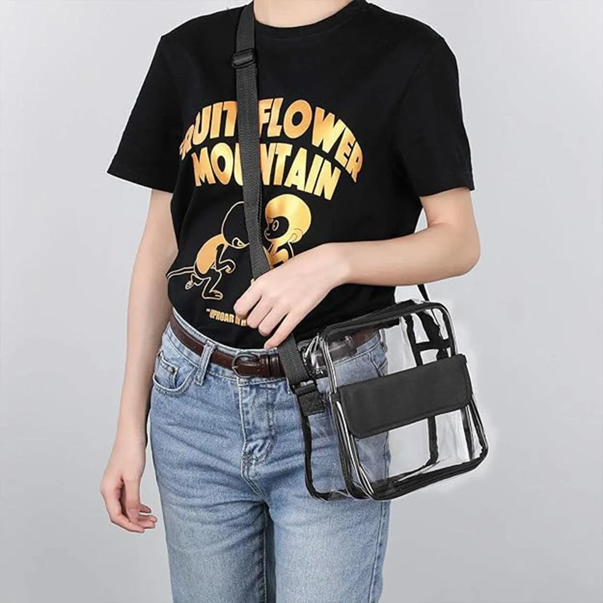 Waterproof Transparent Shoulder Crossbody Bag Multifunctional Sports Travel Bag