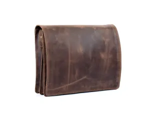 Waxed Brown Leather Messenger Bag