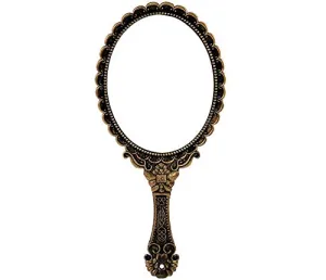 Weahre Hand Mirror Makeup Mirrors Handheld Decorative Personal Vintage Cosmetic Travel Mirrors (Copper)