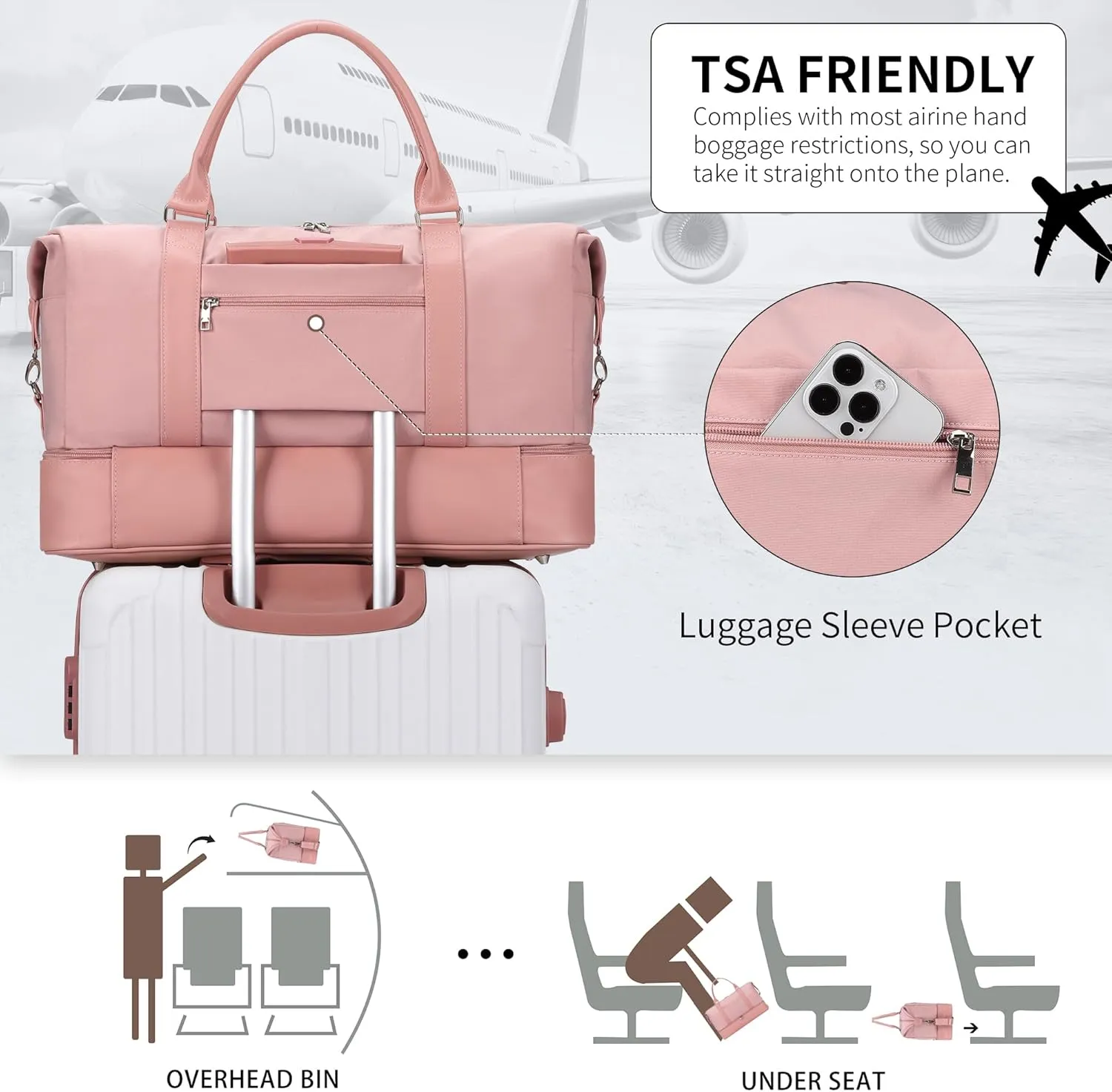Weekender bag Weekender Bags For Women With Shoe Compartment Large Capacity Travel Overnight Bags Perfect For Travel
