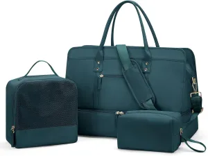 Weekender Bags for Women Travel, Travel Bag with Shoe Compartment, Overnight Duffel Bag with Wet Pocket & Trolley Sleeve