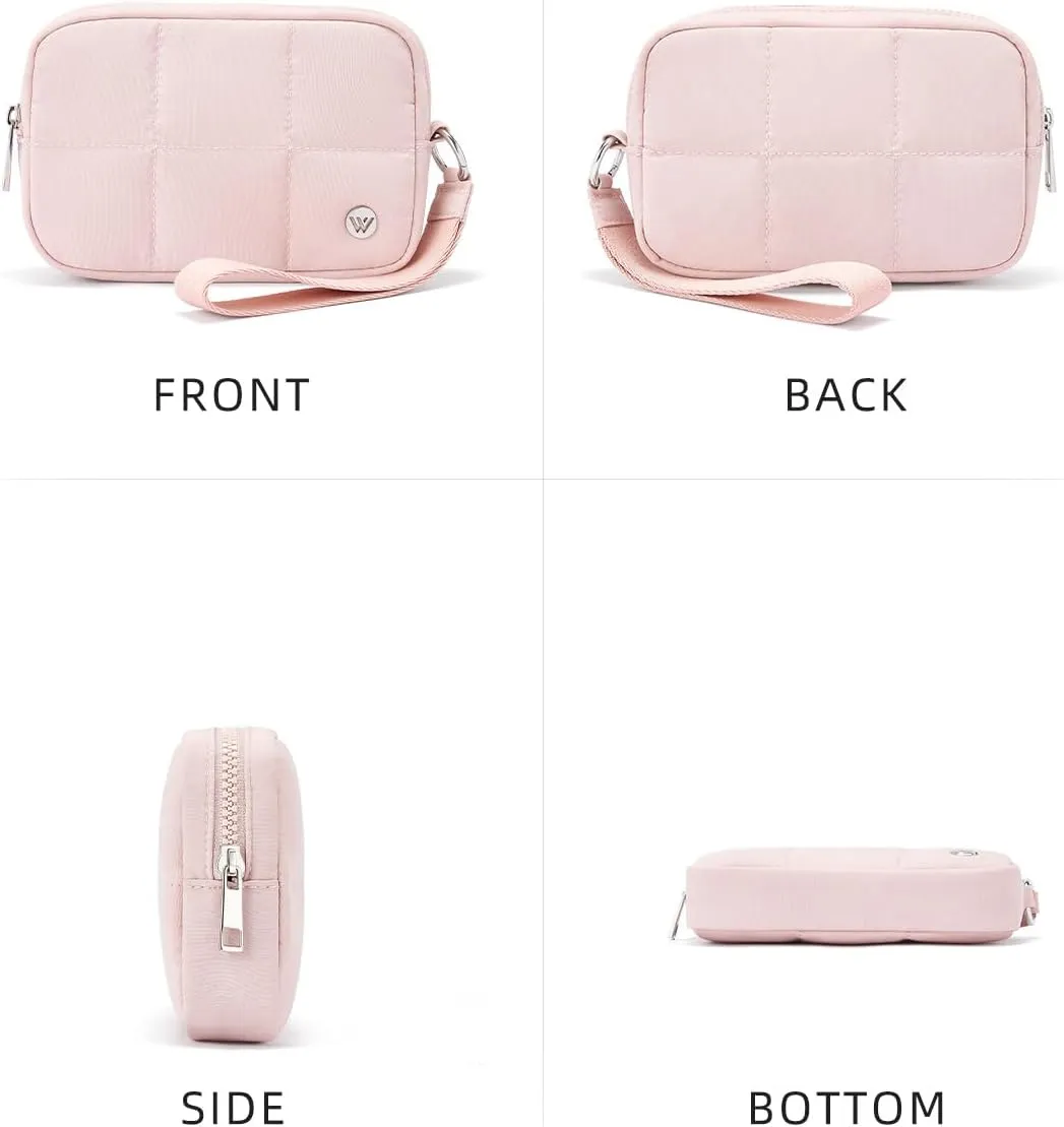 WESTBRONCO Puffer Wristlet Wallets for Women Nylon Wallet with Zipper Quilted Purse for Travel Credit Card Holder Phone
