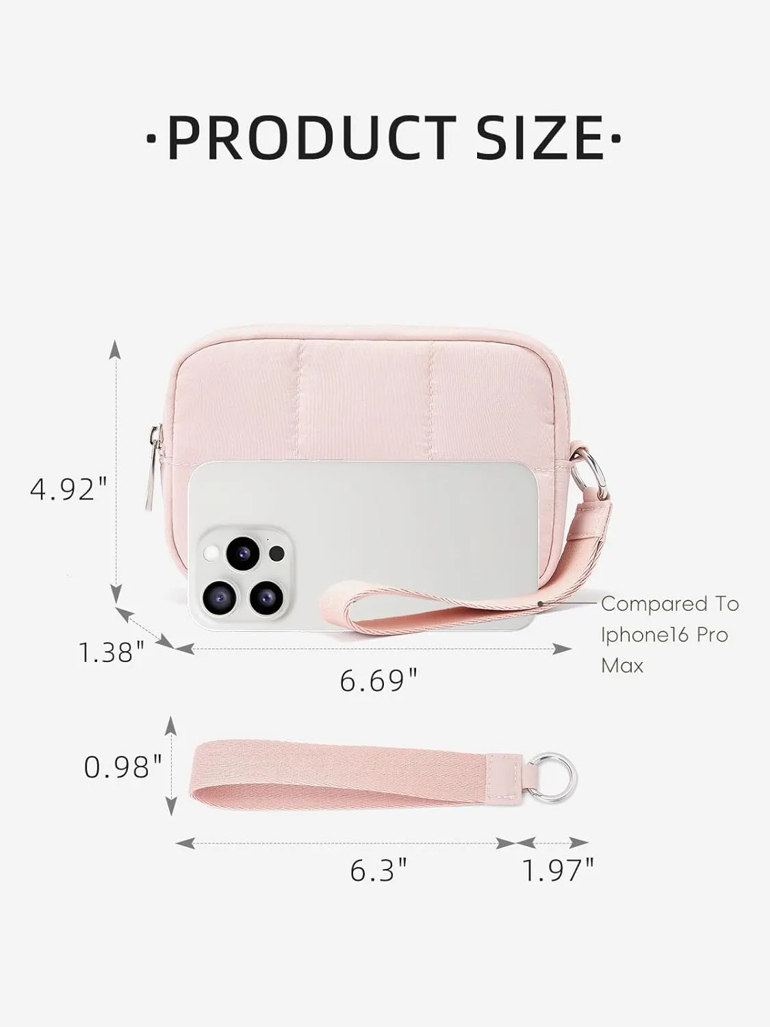 WESTBRONCO Puffer Wristlet Wallets for Women Nylon Wallet with Zipper Quilted Purse for Travel Credit Card Holder Phone