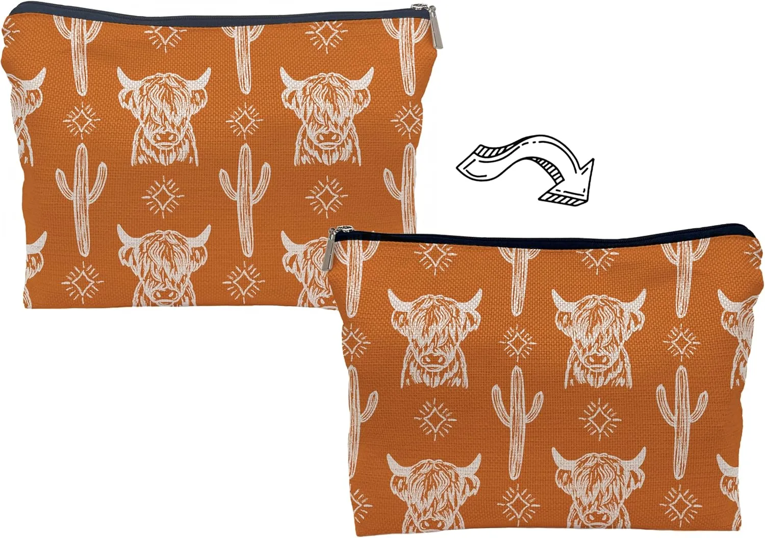 Western Cow Makeup Bag,Western Cow Gifts For Women,Cowgirl Stuff For Women,Cowgirl Gifts(COW A)