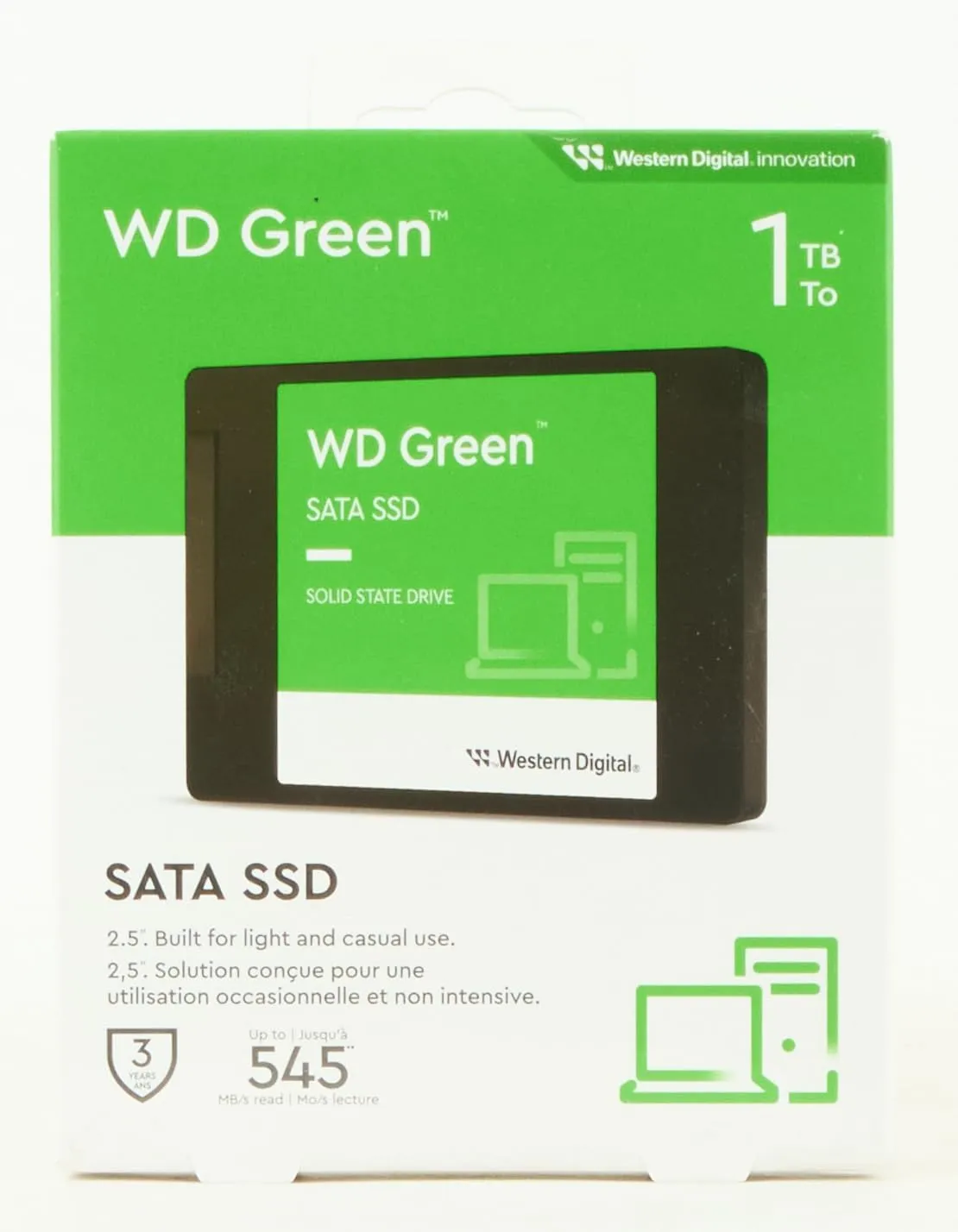 Western Digital 1TB WD Green Internal SSD Solid State Drive - SATA III 6 Gb/s, 2.5/7mm, Up to 545 MB/s - WDS100T3G0A