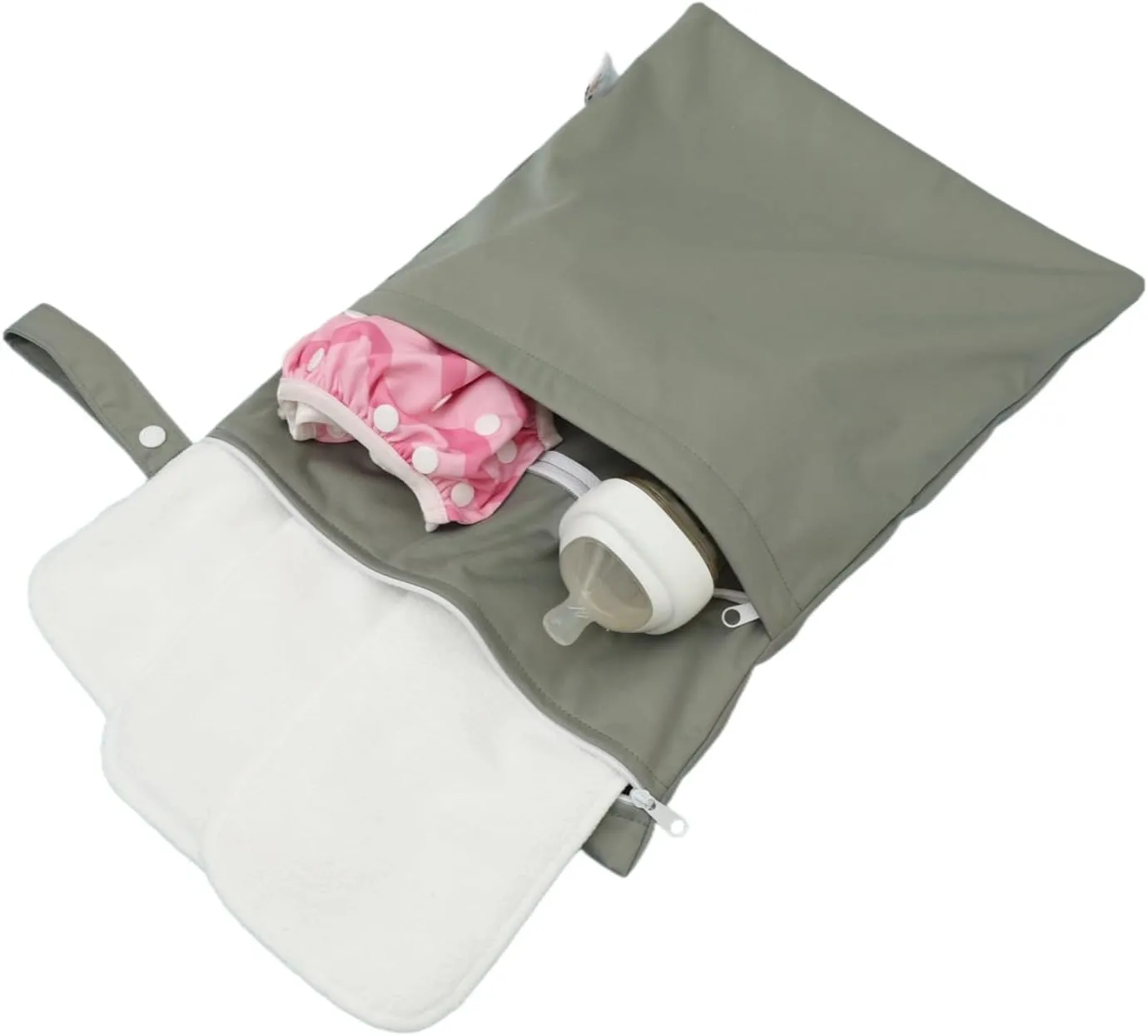 Wet Dry Bag Reusable Waterproof Swimming Bag Travel Beach Pool Yoga Gym Bag for Baby Cloth Diaper Swimsuits Wet Clothes Two Zipper Pockets 3 Pack 3L14