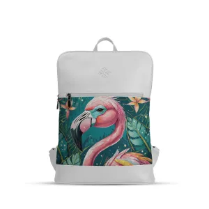 White Orbit Laptop Backpack Flamingo