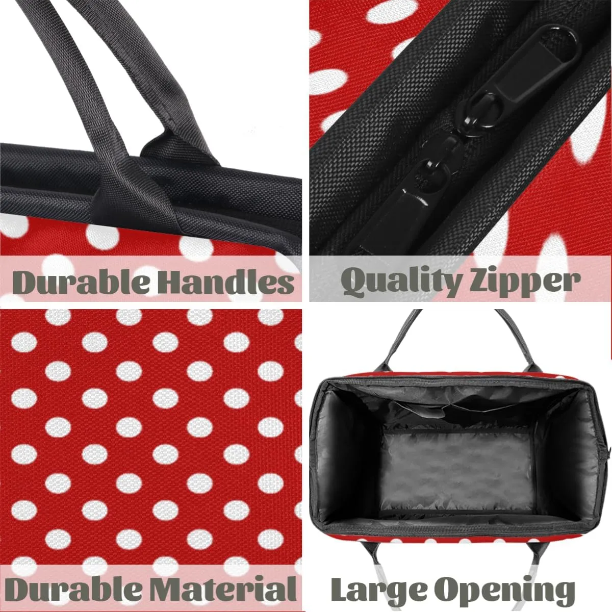 White Polka Dot Red Background Gym Bag for Women Men, Travel Sports Duffel Bag with Trolley Sleeve, Waterproof Sports Gym Weekender Overnight Carry On Tote Bag for Travel Gym Sport