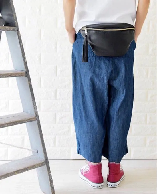 White Top Grain Cow Leather Fanny Pack | Anti Theft Body Bag