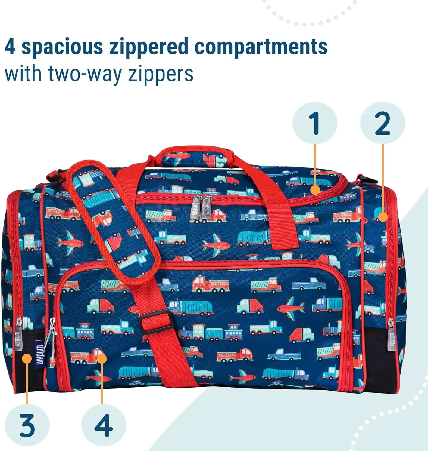 Wildkin Kids Weekender Duffel Bag – Carry-On Size for School, Travel, & Sleepovers