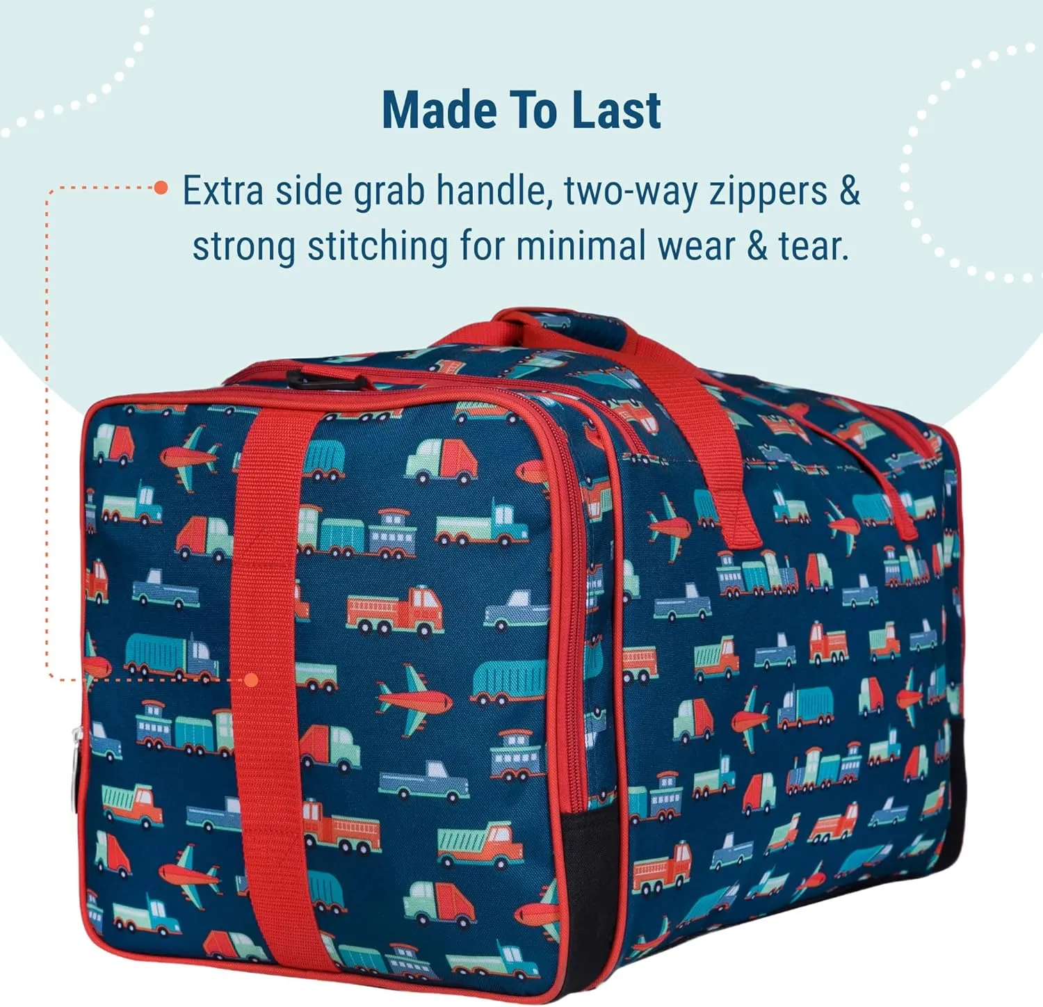 Wildkin Kids Weekender Duffel Bag – Carry-On Size for School, Travel, & Sleepovers