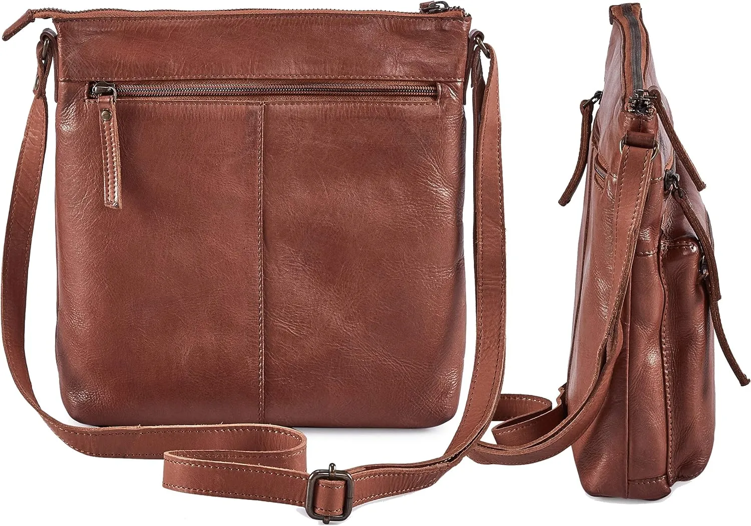 Wise Owl Accessories Small Crossbody Bags for Women Real Leather Purse Handbags Crossover Over the Shoulder Pocketbook