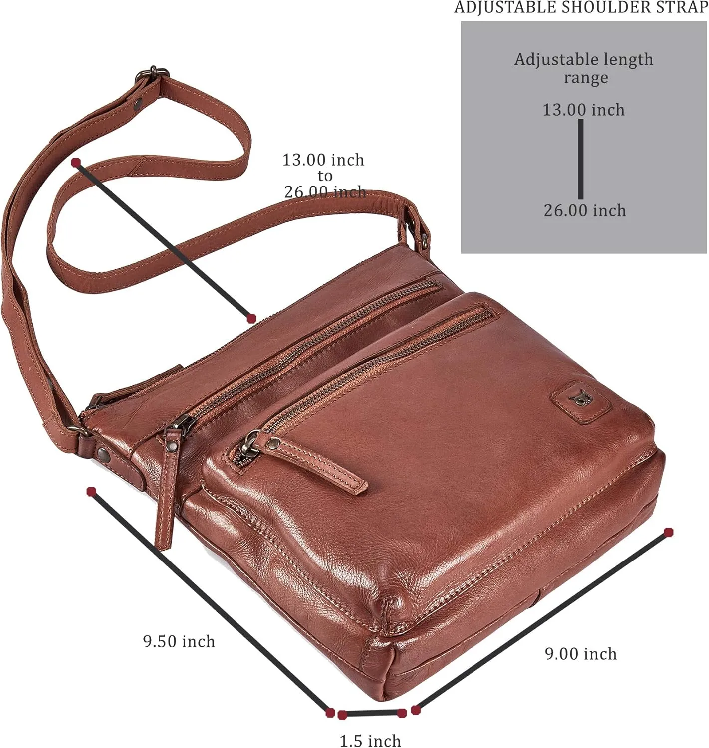 Wise Owl Accessories Small Crossbody Bags for Women Real Leather Purse Handbags Crossover Over the Shoulder Pocketbook