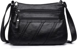WITERY Crossboby Bag for Women - Soft PU Leather Multi-Pocket Shoulder Handbags Pocketbooks Medium Sized Bag Small Purses