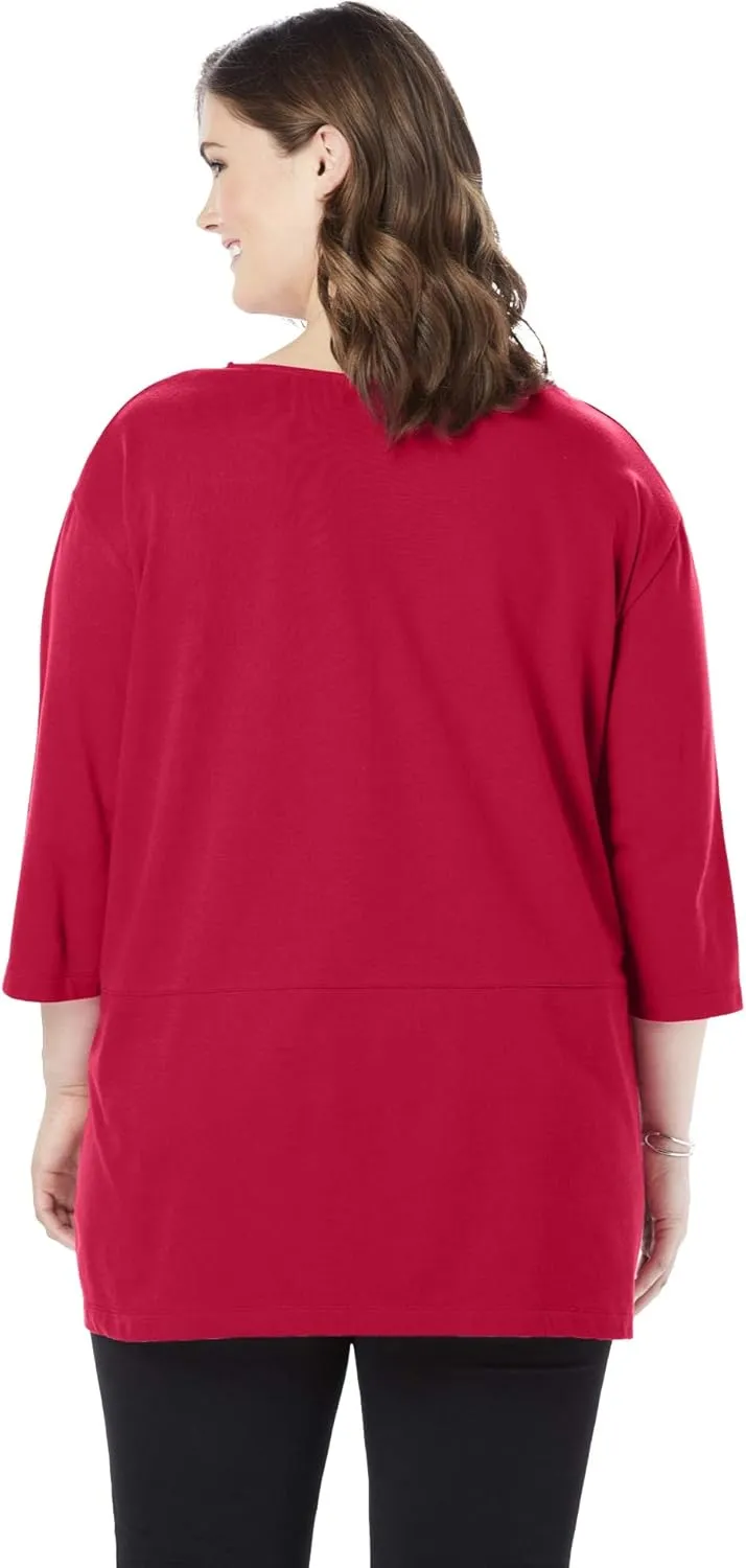 Woman Within Plus Size Zipper Pocket Tunic