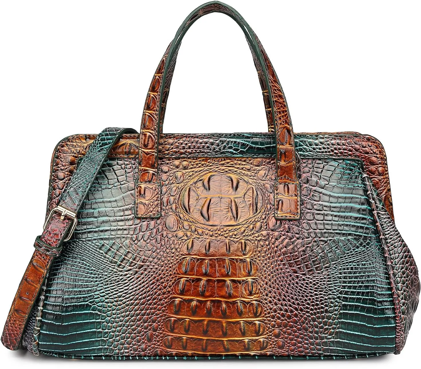 Women Fashion Crocodile Print Handbag Shoulder Satchel Top Handle Crossbody Bag