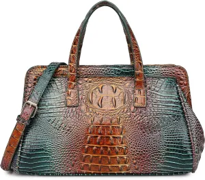 Women Fashion Crocodile Print Handbag Shoulder Satchel Top Handle Crossbody Bag