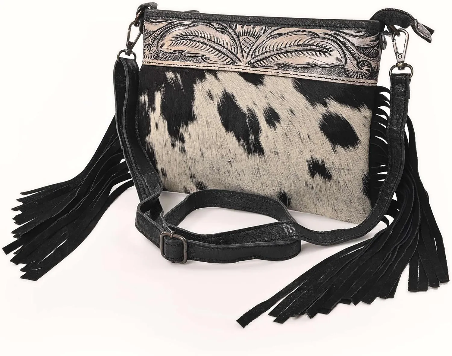 Women Natural Cowhide Leather Hand Bag With Adjustable Detachable Strap Leather Messenger