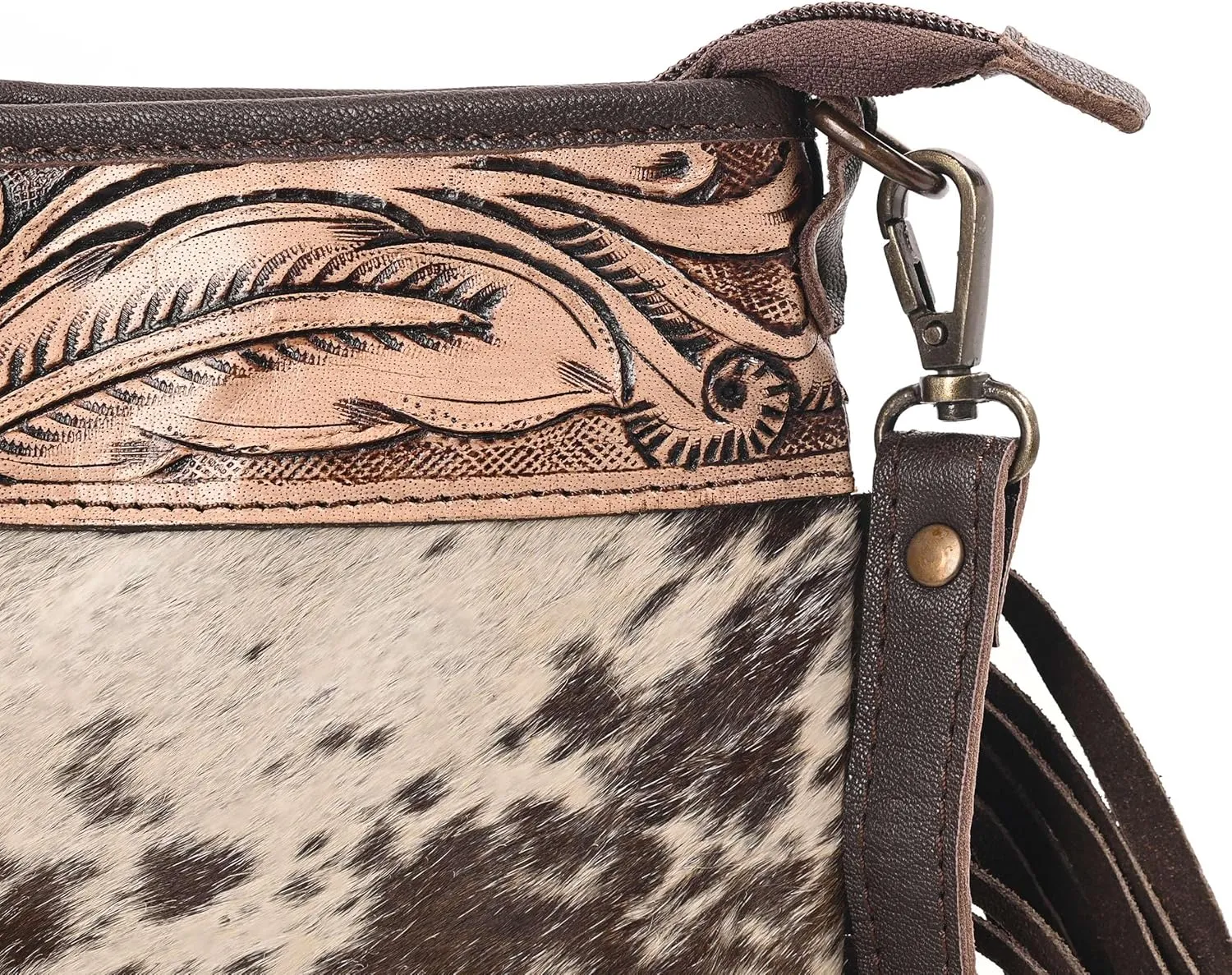 Women Natural Cowhide Leather Hand Bag With Adjustable Detachable Strap Leather Messenger