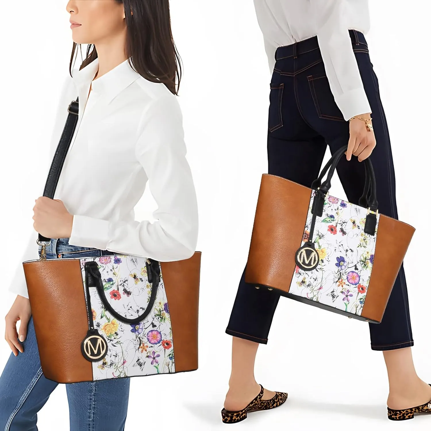 Women Purses Handbags and Wallets Set Designer Top HandleTote Bag Two Tone Shoulder Bag 2pcs