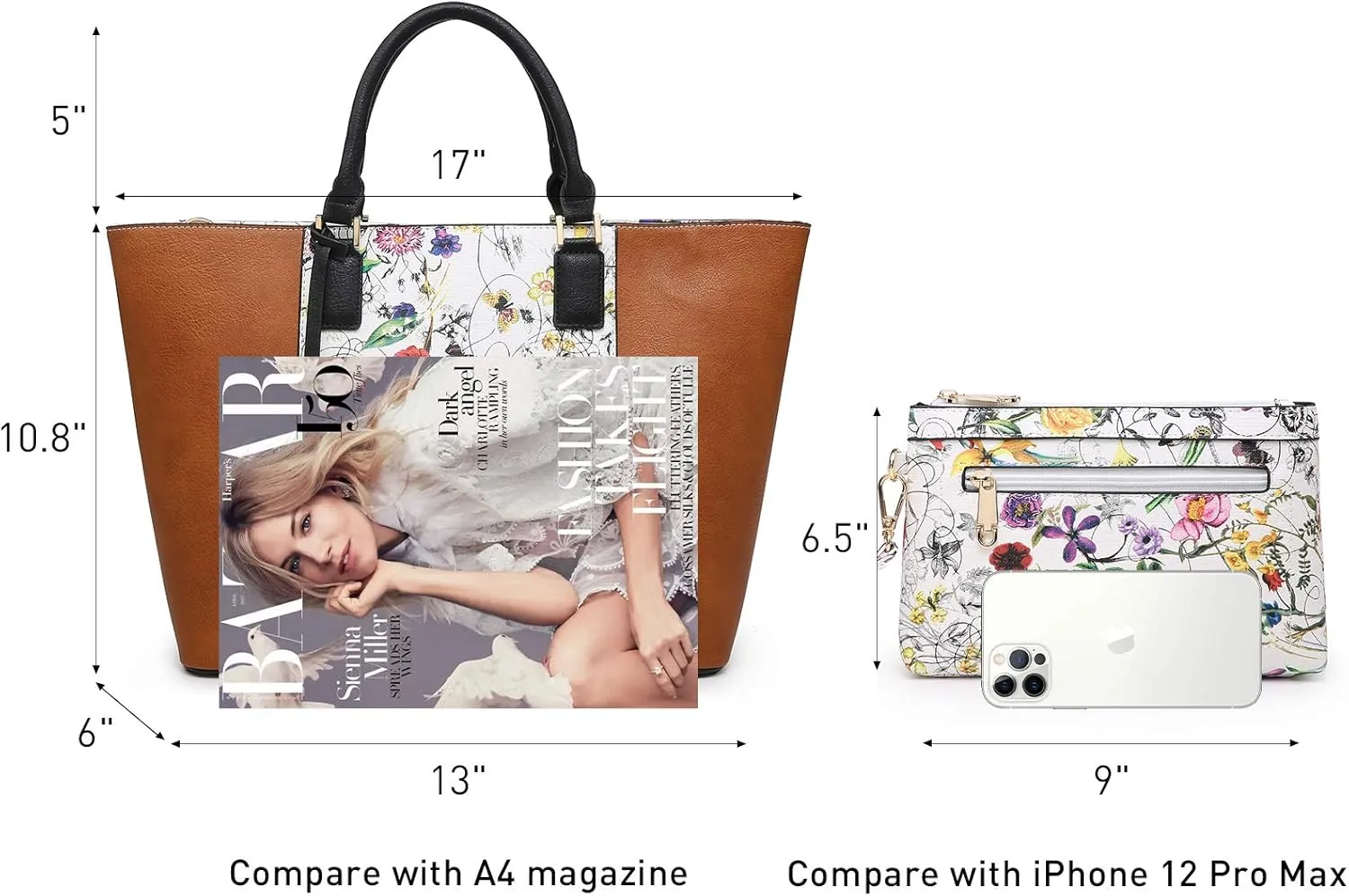 Women Purses Handbags and Wallets Set Designer Top HandleTote Bag Two Tone Shoulder Bag 2pcs