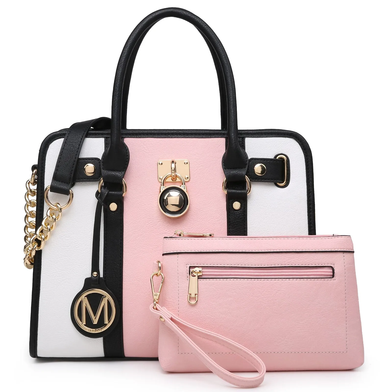 Women Satchel Handbags Purses Two tone Top Handle Tote Shoulder Bags