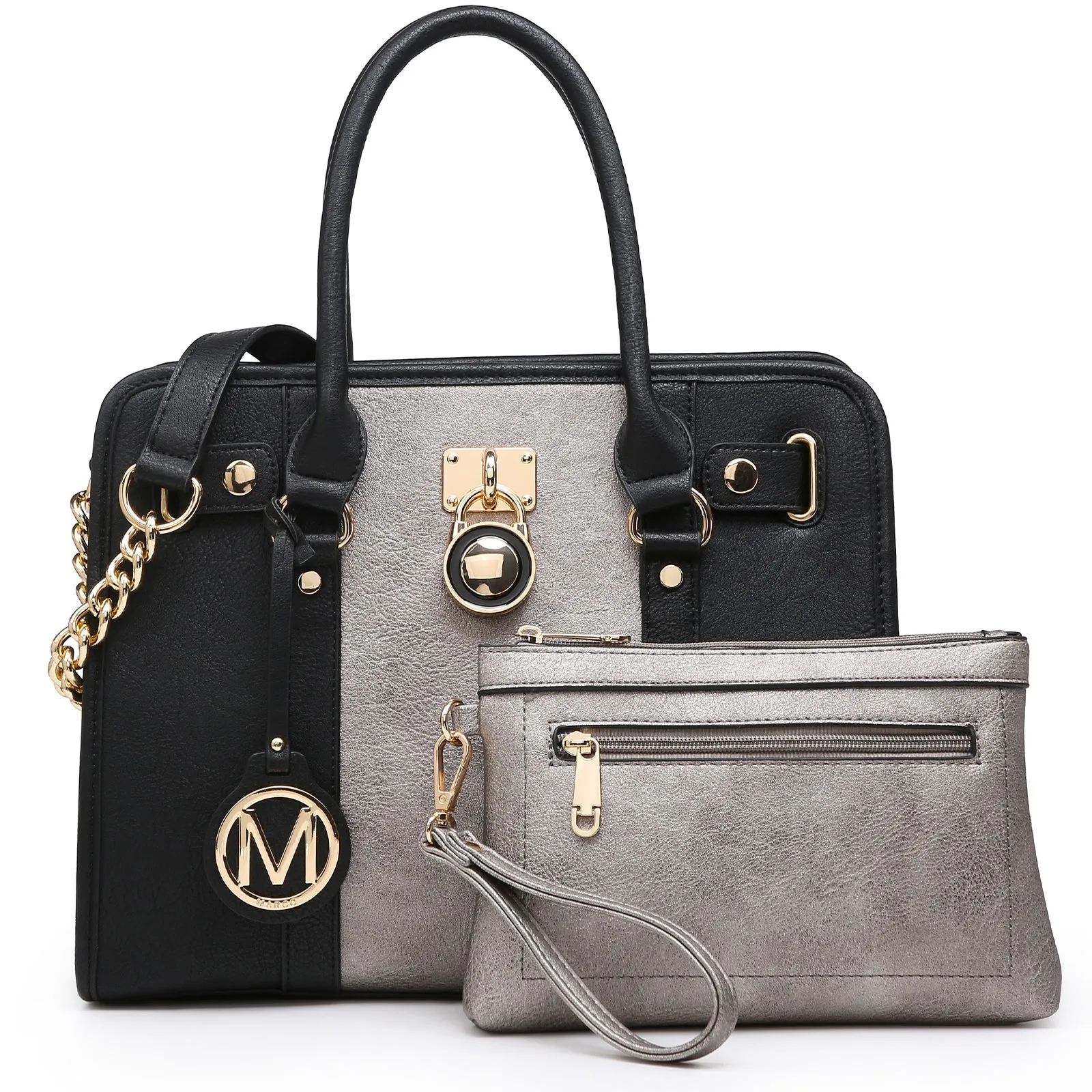 Women Satchel Handbags Purses Two tone Top Handle Tote Shoulder Bags