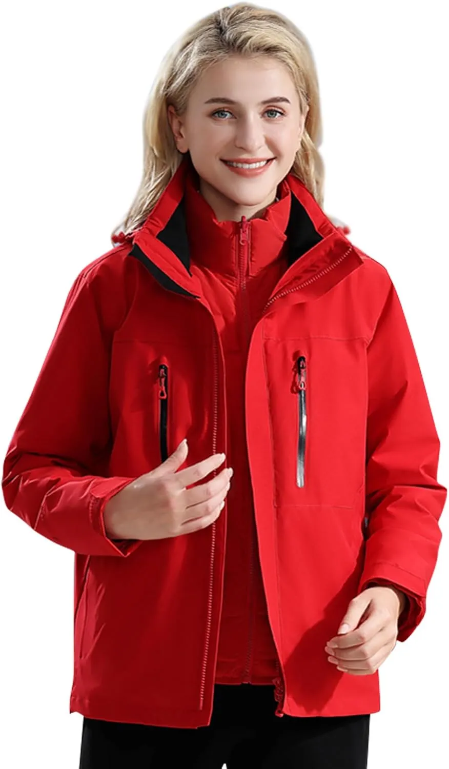 Women's 3-in-1 Waterproof Jacket Ski Jacket Winter Warm Waterproof Jacket