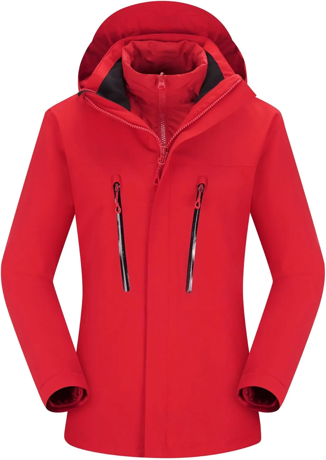 Women's 3-in-1 Waterproof Jacket Ski Jacket Winter Warm Waterproof Jacket