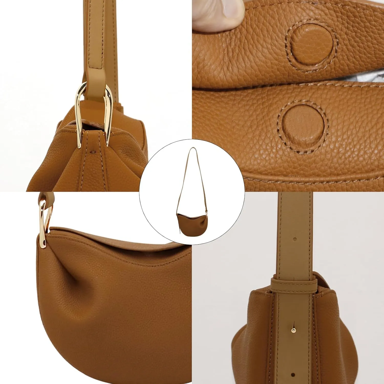 Women's Fashion Cowhide Shoulder Pea Crossbody Bag