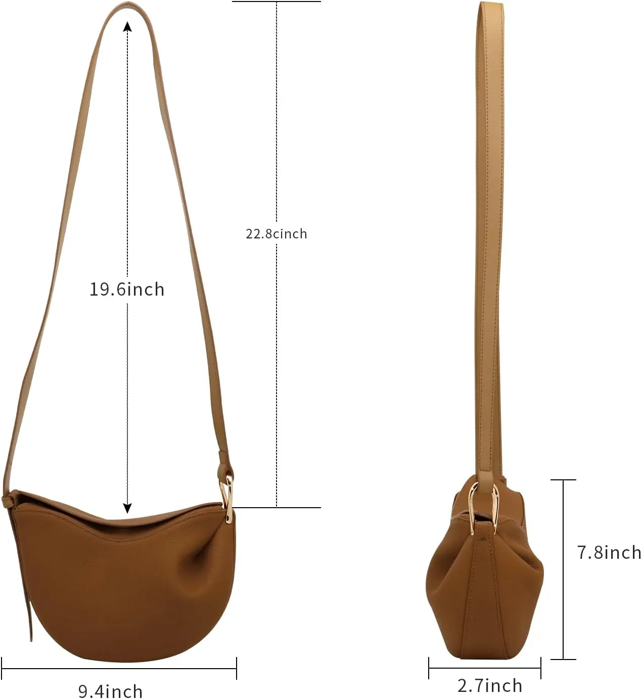 Women's Fashion Cowhide Shoulder Pea Crossbody Bag