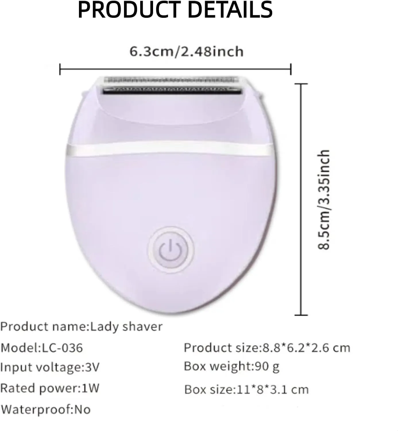 Women's Hair Trimmer - Waterproof Electric Shaver for Armpit, Leg, and Pubic Hair - No Black Spots, Washable, Knife Tip Design for Smooth Flawless Finish(purple-2pc)