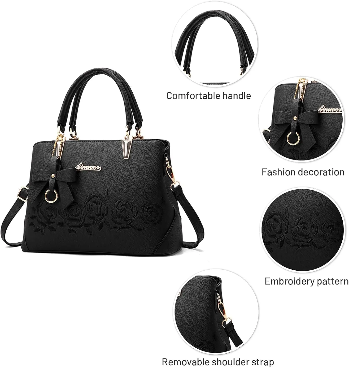 Womens Handbag Ladies Shoulder Bags Casual Messenger Bag Bowknot