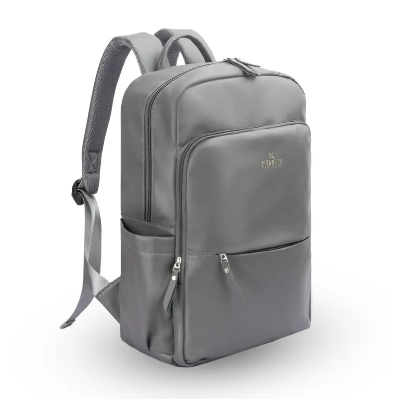 Women's Laptop Backpack - Stylish Vegan Leather | Fits 15.6 Inch Laptop | Elegance Collection | Grey