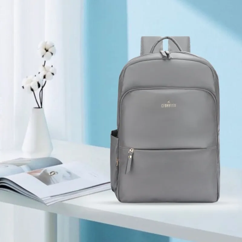 Women's Laptop Backpack - Stylish Vegan Leather | Fits 15.6 Inch Laptop | Elegance Collection | Grey