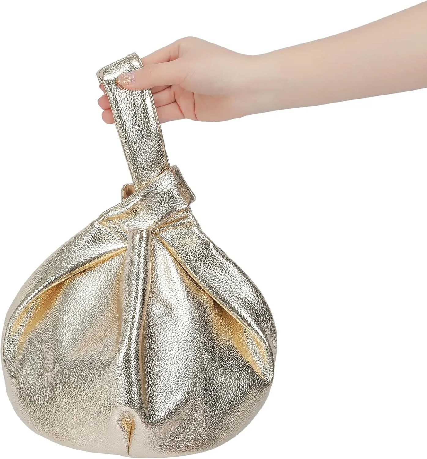 Women's Small Tote Bag for Women Soft Leather Top Handle Bag Wristlet Knot Pouch Purses and Handbags