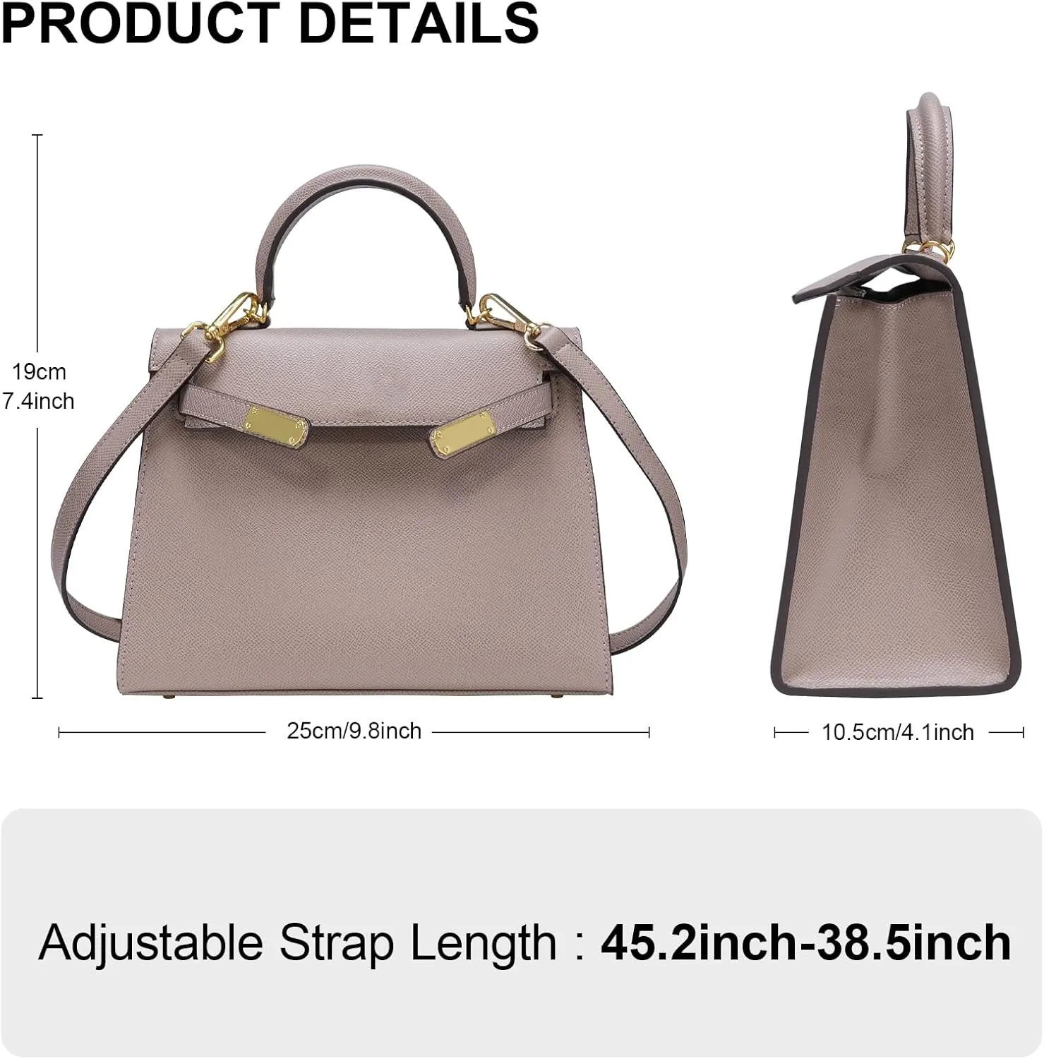 Women's Top Handle Satchel Handbags Purses Leather Fashion Crossbody Bag with Detachable Strap