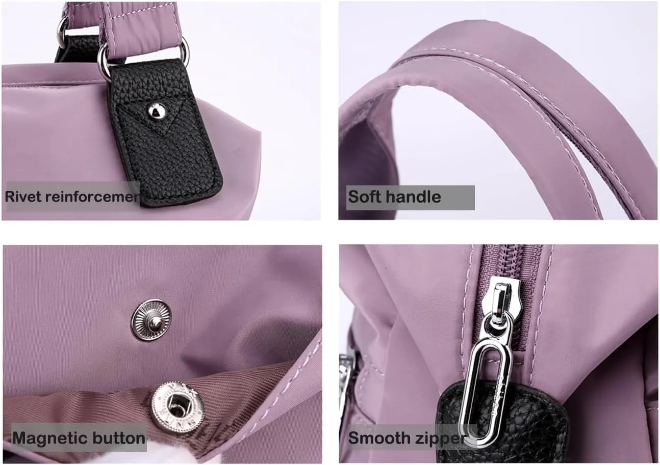 Women's Tote Bag Multi Pocket Water resistant Nylon Handbag Purse Casual Travel Shoulder Bag Hobo Bag