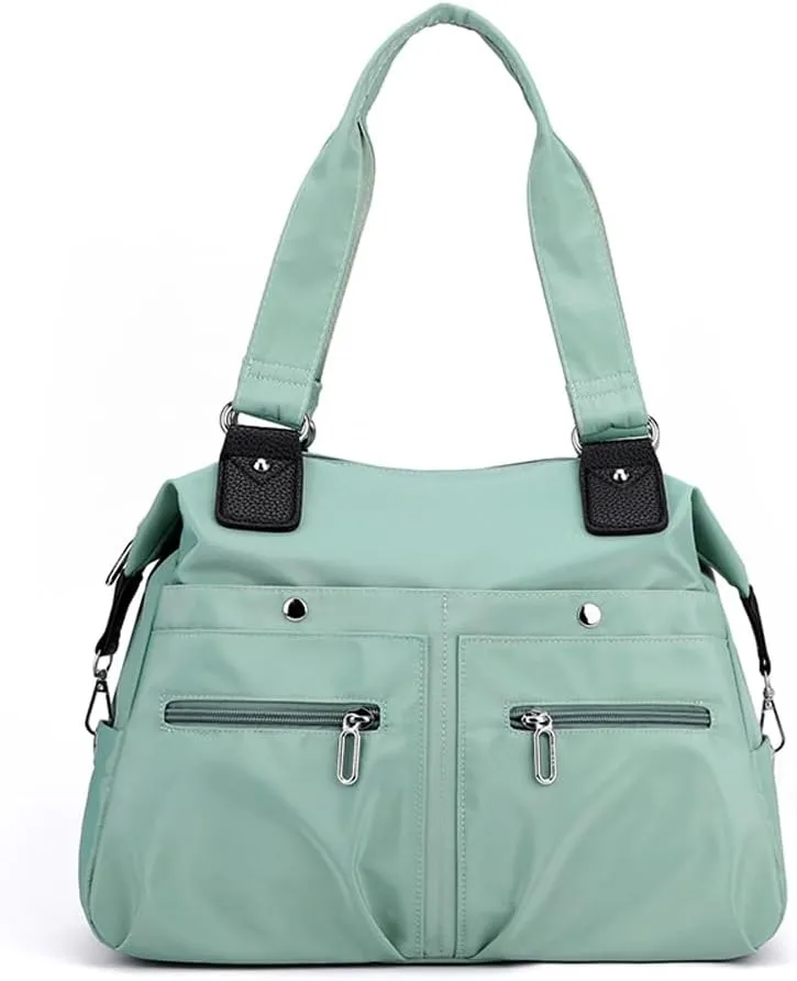 Women's Tote Bag Multi Pocket Water resistant Nylon Handbag Purse Casual Travel Shoulder Bag Hobo Bag
