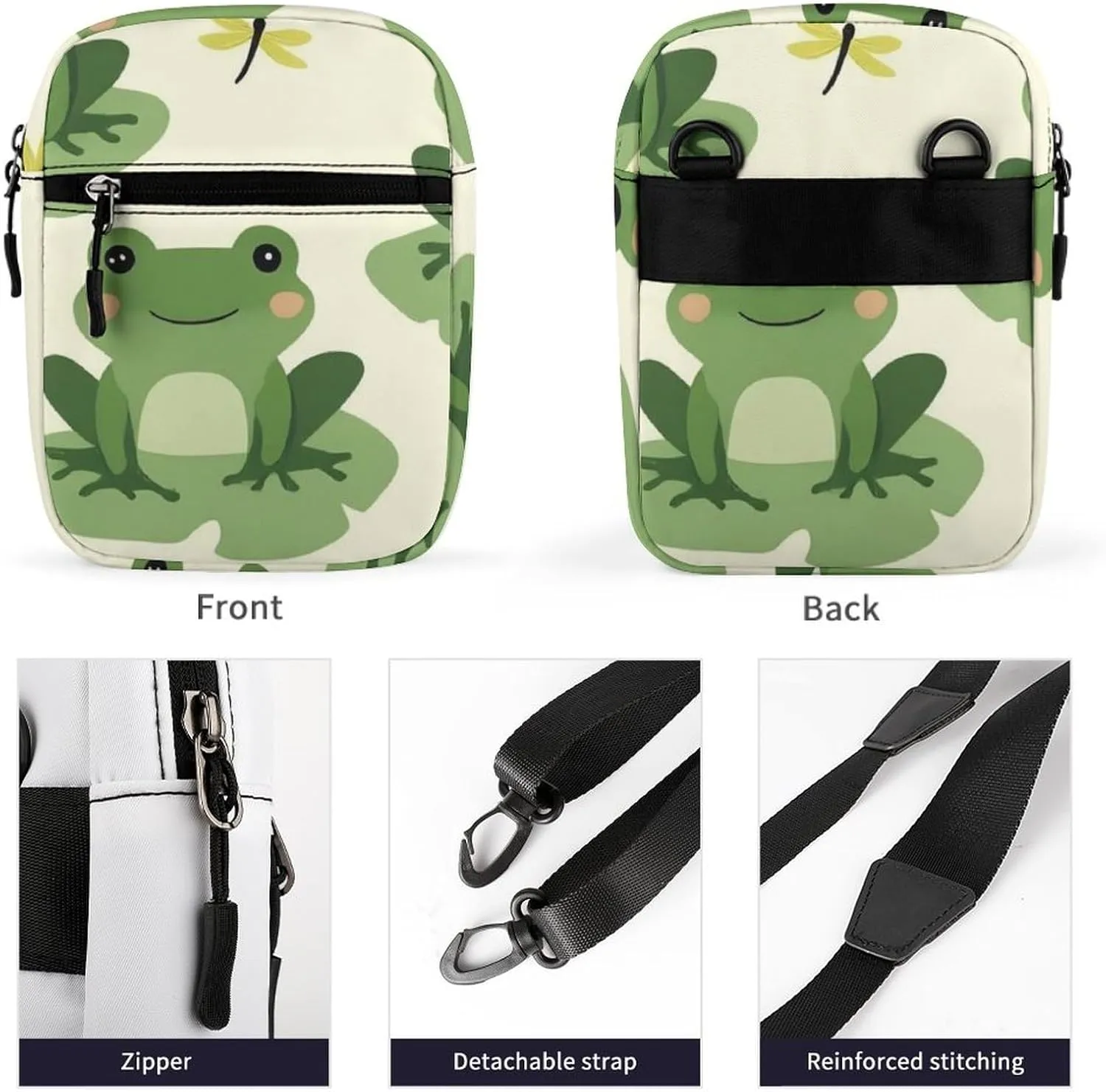 Womens Travel Crossbody Bag, Mini Shoulder Handbag Adjustable Zipper Small Pouch Cell Phone Purse